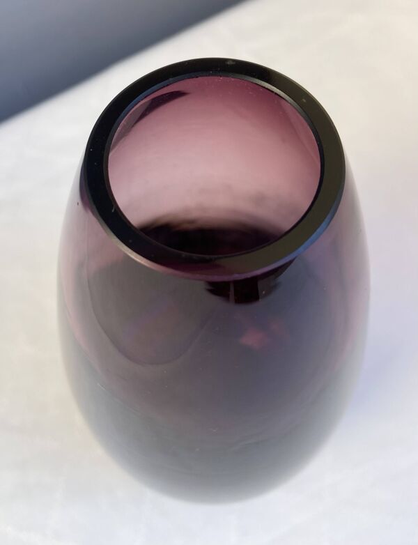 Vase en verre Riihimäen Lasi, Finland années 60