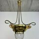Lustre Jugendstil en laiton avec cristaux rouges