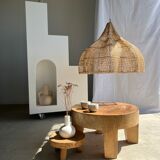 Quadripod coffee table in solid wood monoxyl natural color (dark)