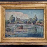 Georges Albert CYR (1880-1964) - Oil on canvas - "Lacustrine landscape" - Signed lower left