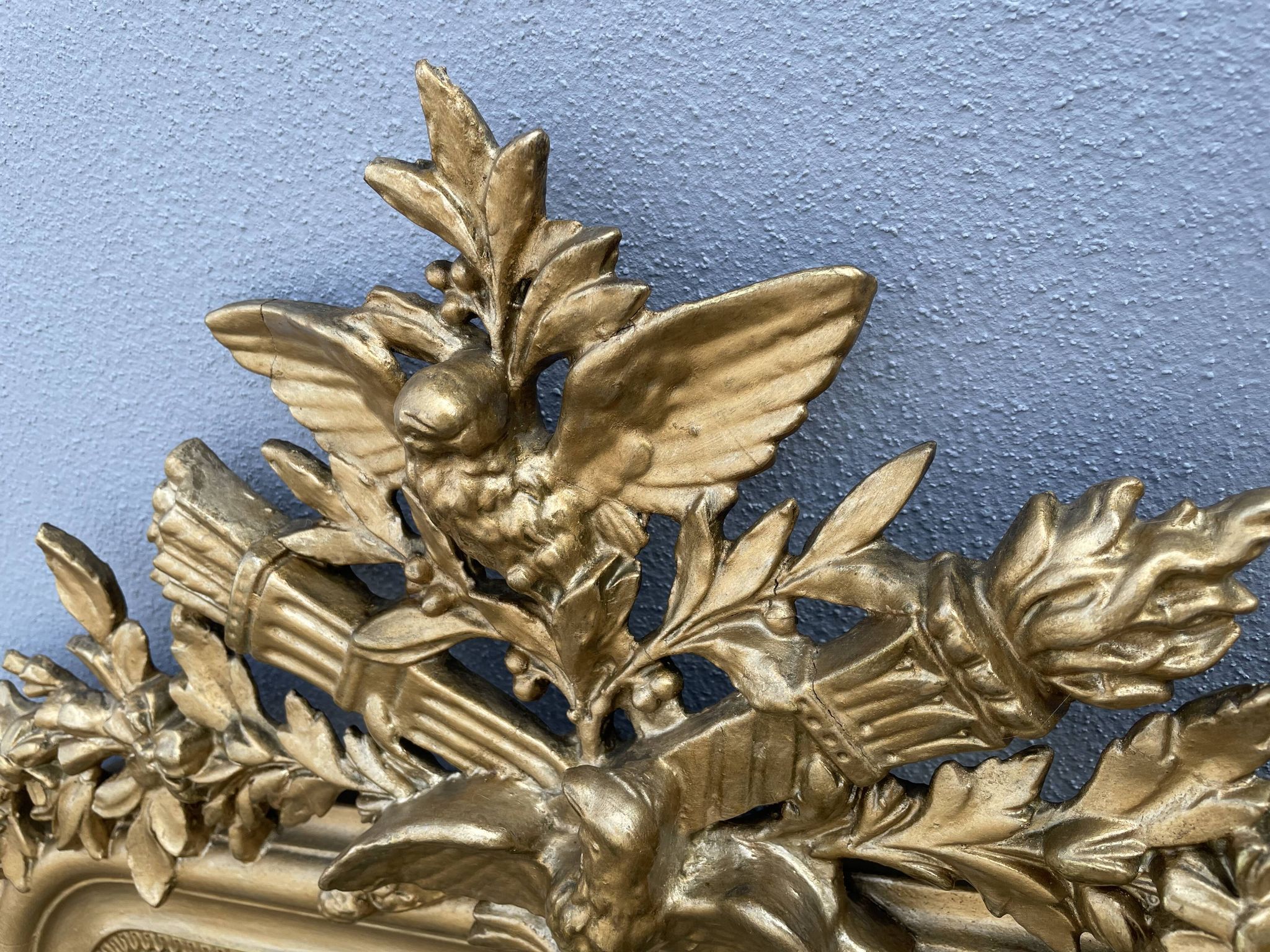Napoleon III mirror with bird pediment 112 x 67