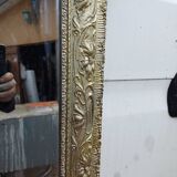19th century wood and gilded stucco mirror