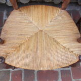 Pair of Provençal-style armchairs seaters in straw