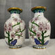 Pair of small vintage cloisonné vases