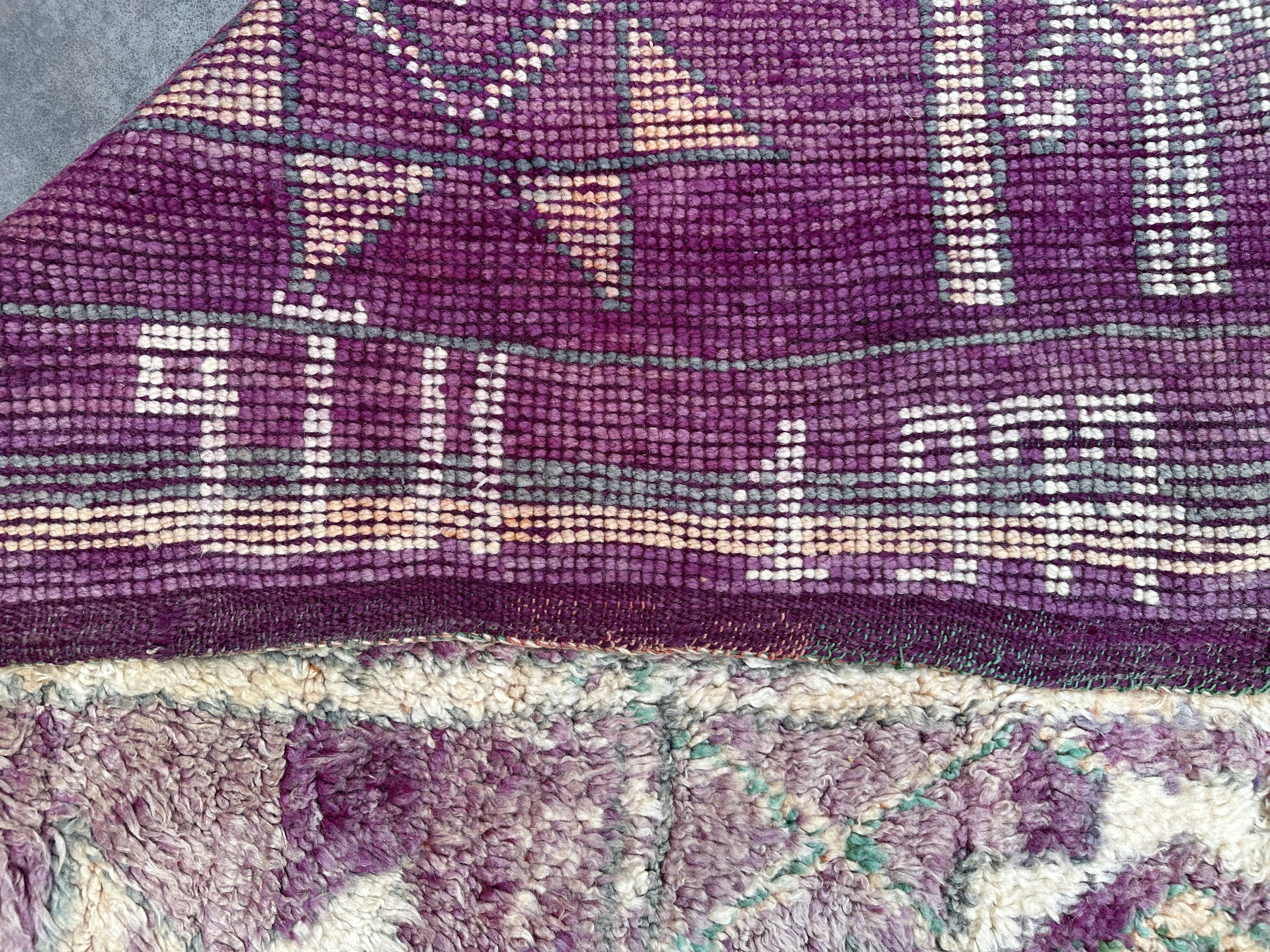 Moroccan carpet boujad purple - 214 x 350 cm