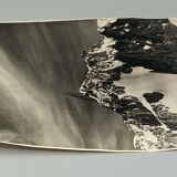 Old photo in black and white mountain summit artistic snow