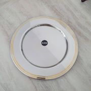 Alessi Ettore Sottsass / Serving plate stainless steel 18/10 and gold NG5100