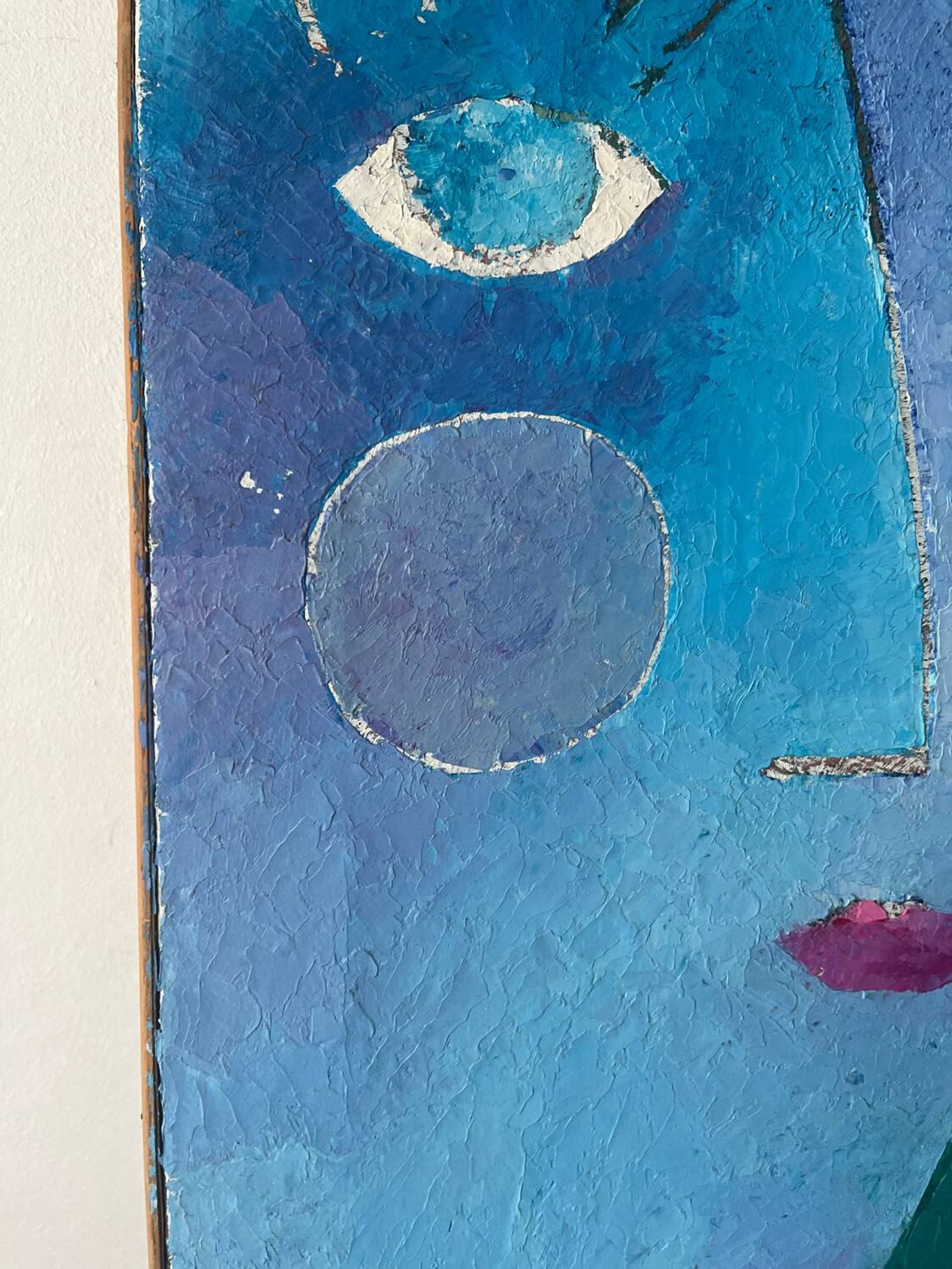 Portrait of a woman, modern abstract, oil on canvas signed 1992.