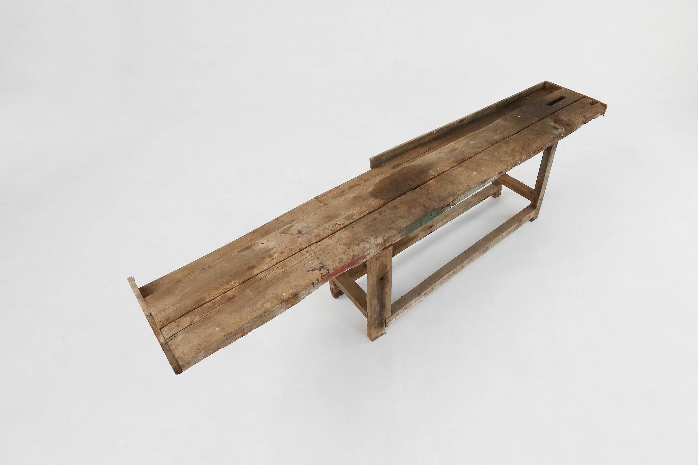 Industrial Oak Workbench with Exceptional Patina, Belgium ca. 1850