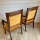 2 vintage style Directoire or Empire armchairs / cabriolets – orange velvet