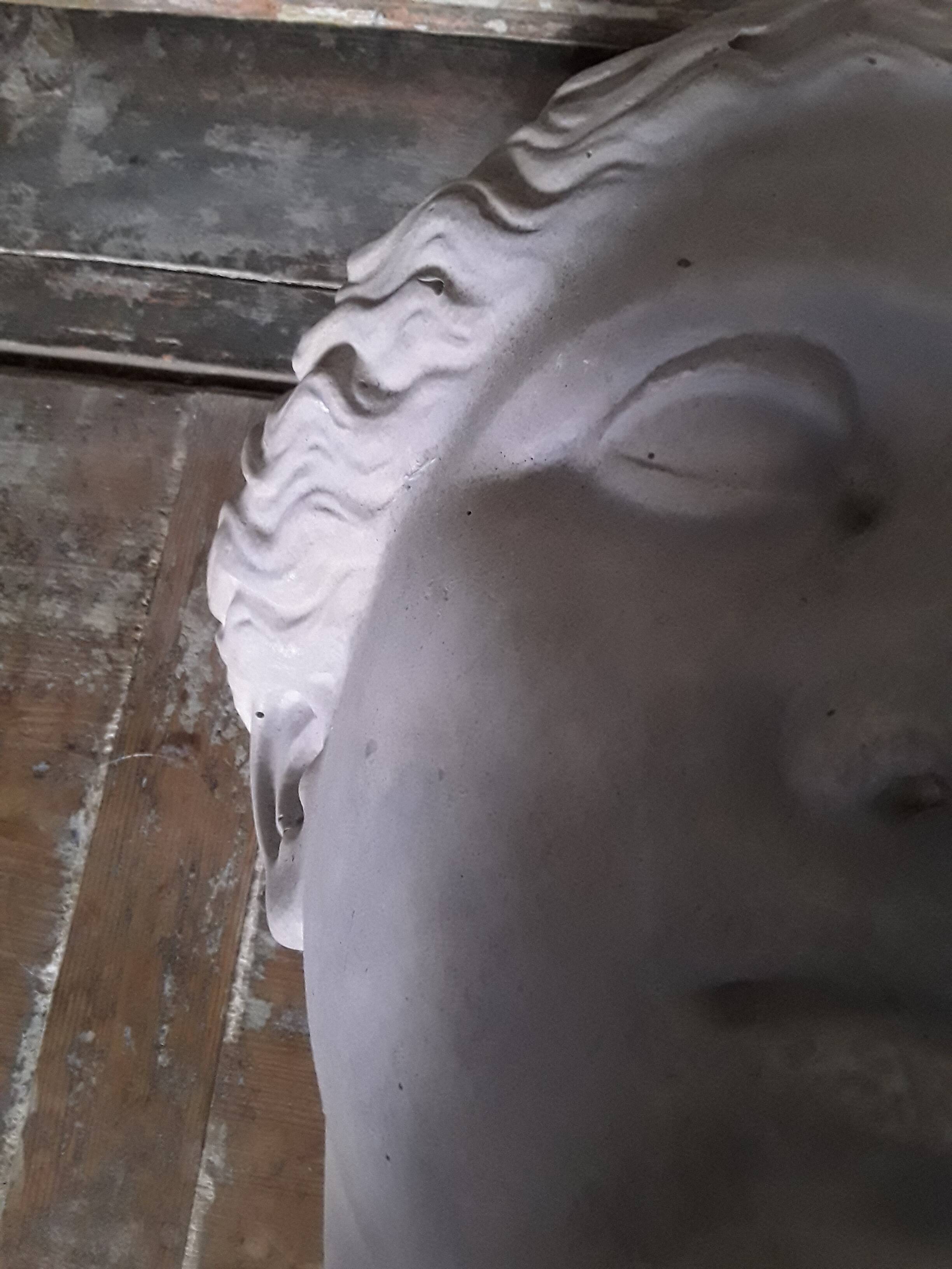 Antique 19th century plaster head to hang