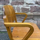 vintage Scandinavian wooden office armchair