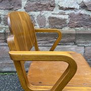 vintage Scandinavian wooden office armchair