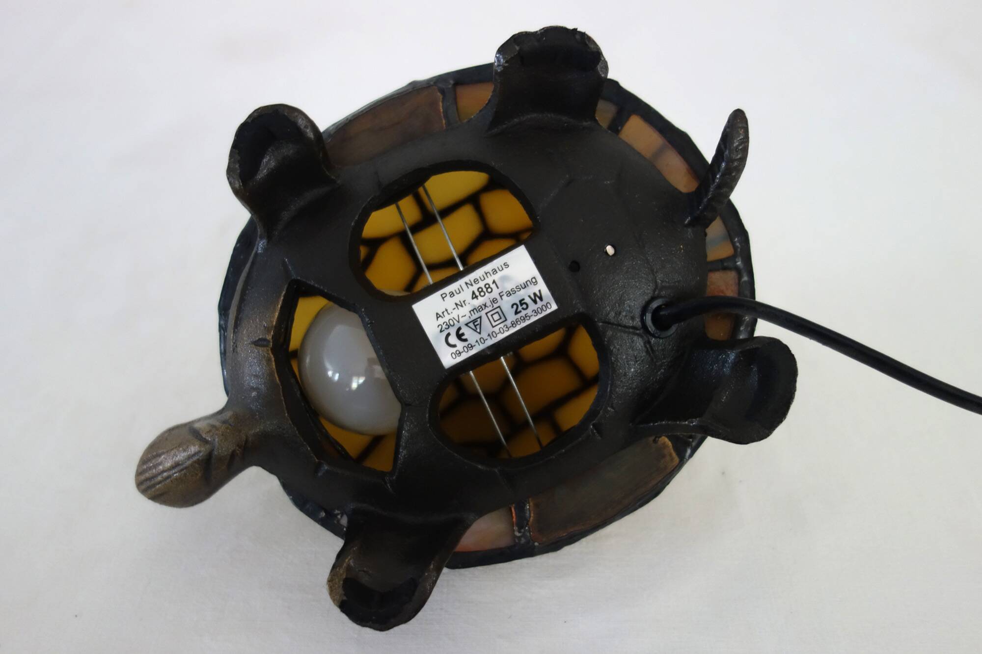 Tiffany style stained glass turtle night light lamp