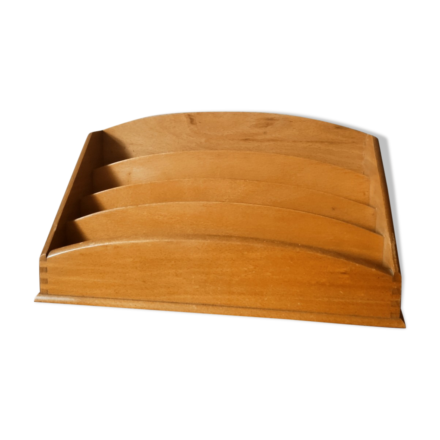 Honey wooden mail rack