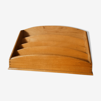 Honey wooden mail rack