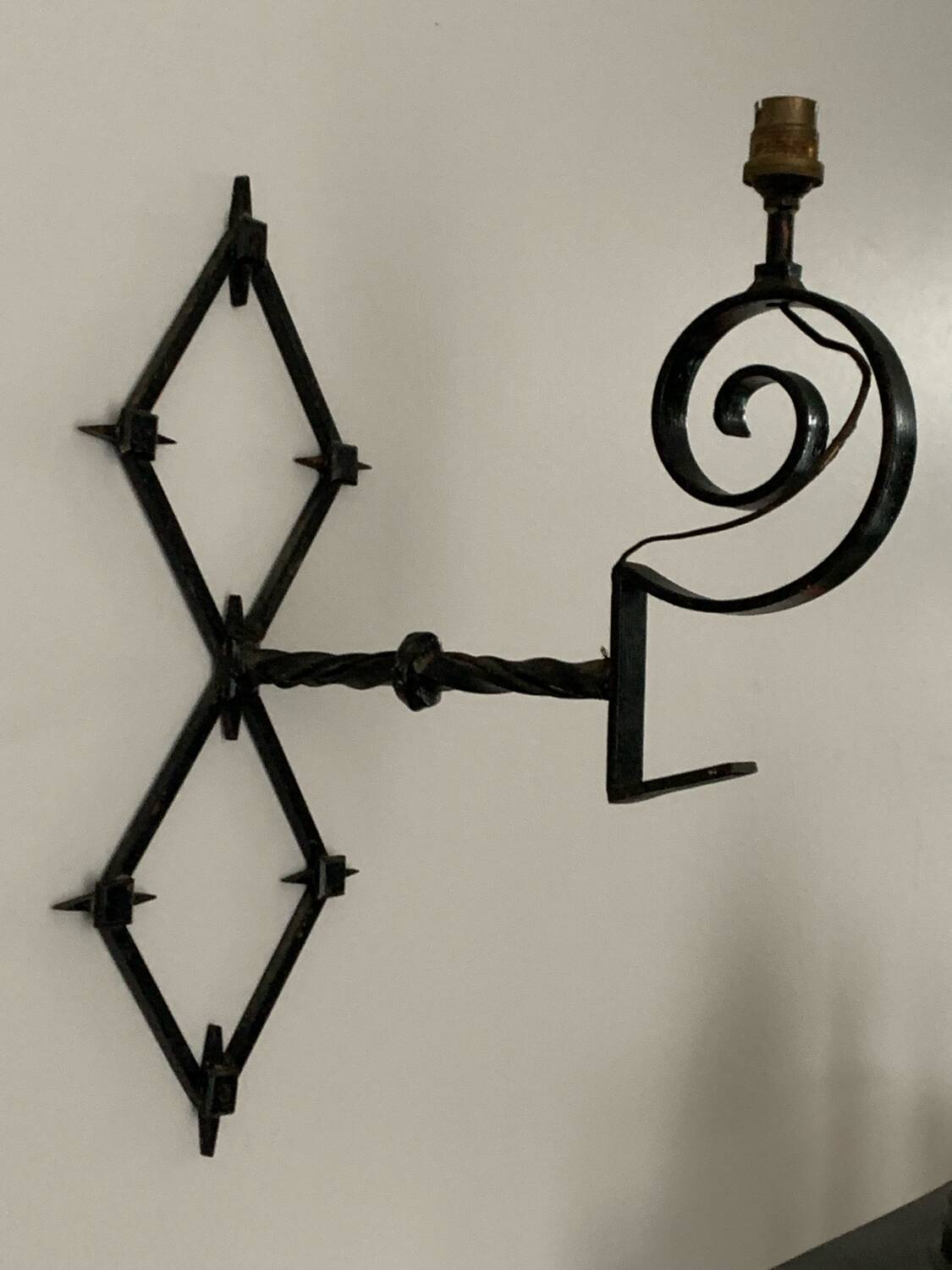 Wrought iron wall lights from the 60s