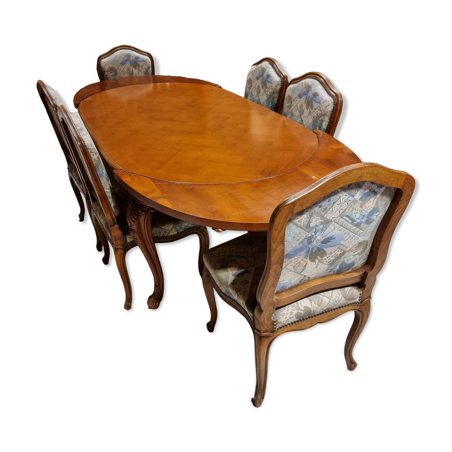 Cherry wood table and chairs set