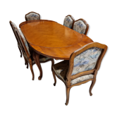 Cherry wood table and chairs set