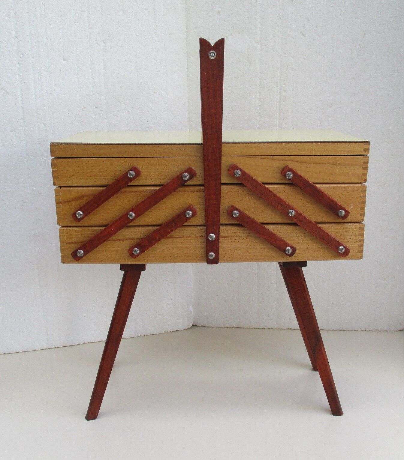 Vintage sewing cart feet compass