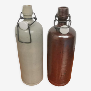 Duo of stoneware bottles