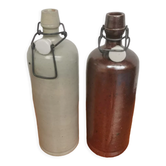 Duo of stoneware bottles