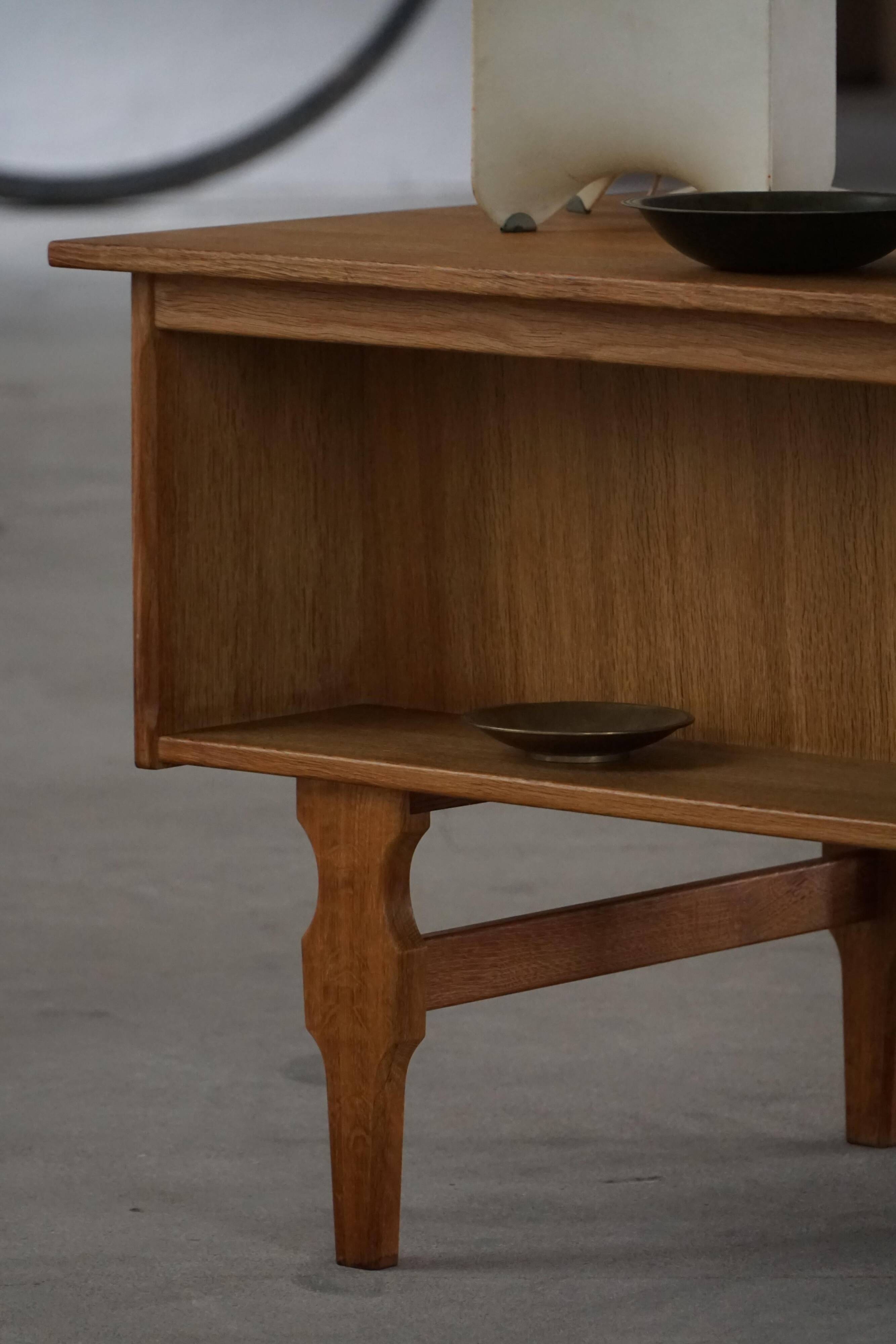 Free-standing oak desk, Mid-century modern Danish, Henning Kjærnulf, 1950s