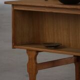 Free-standing oak desk, Mid-century modern Danish, Henning Kjærnulf, 1950s