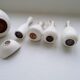Group of 6 white and grey Midcentury Modern vessels Rörstrand Sweden 1950