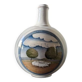 Vase Slavik and Claude Palley gourd decorated with sheep 1970