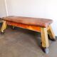 banc vintage en cuir, Tchécoslovaquie années 60, banc de gym, cheval d'arçon