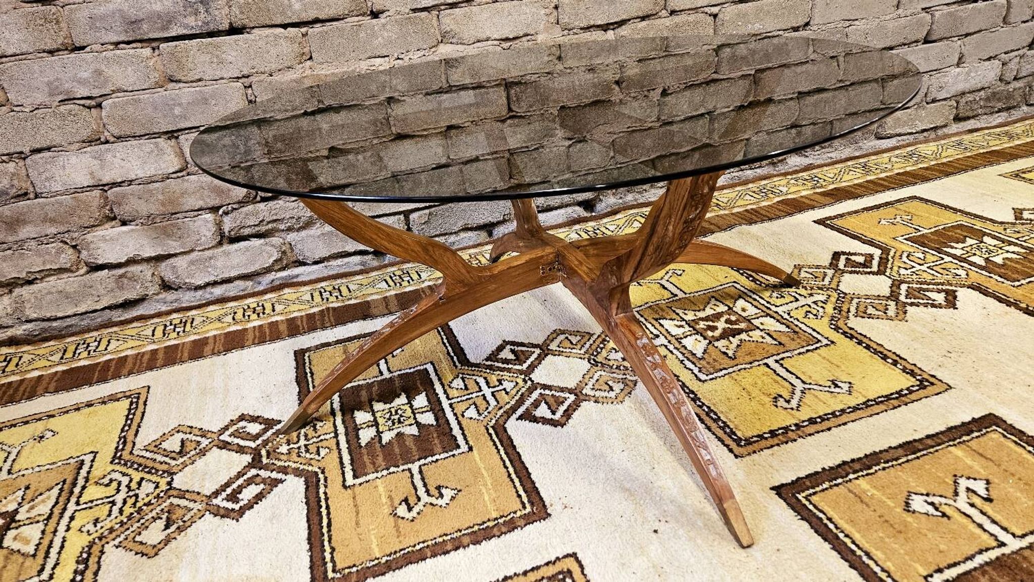 1960s vintage spider leg coffee table