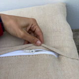 Turkish kilim cushion with stripes green red orange and blue 50x50cm