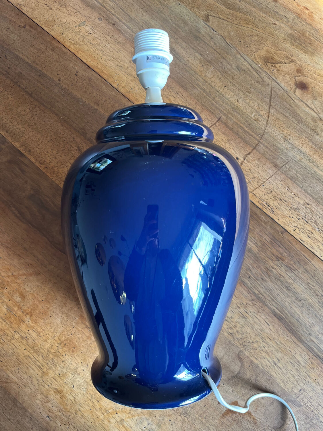 Blue ceramic lamp base