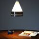 Scandinavian conic pendant lamp with copper detail