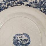 Set of 4 dinner plates and 4 dessert plates in blue English earthenware
