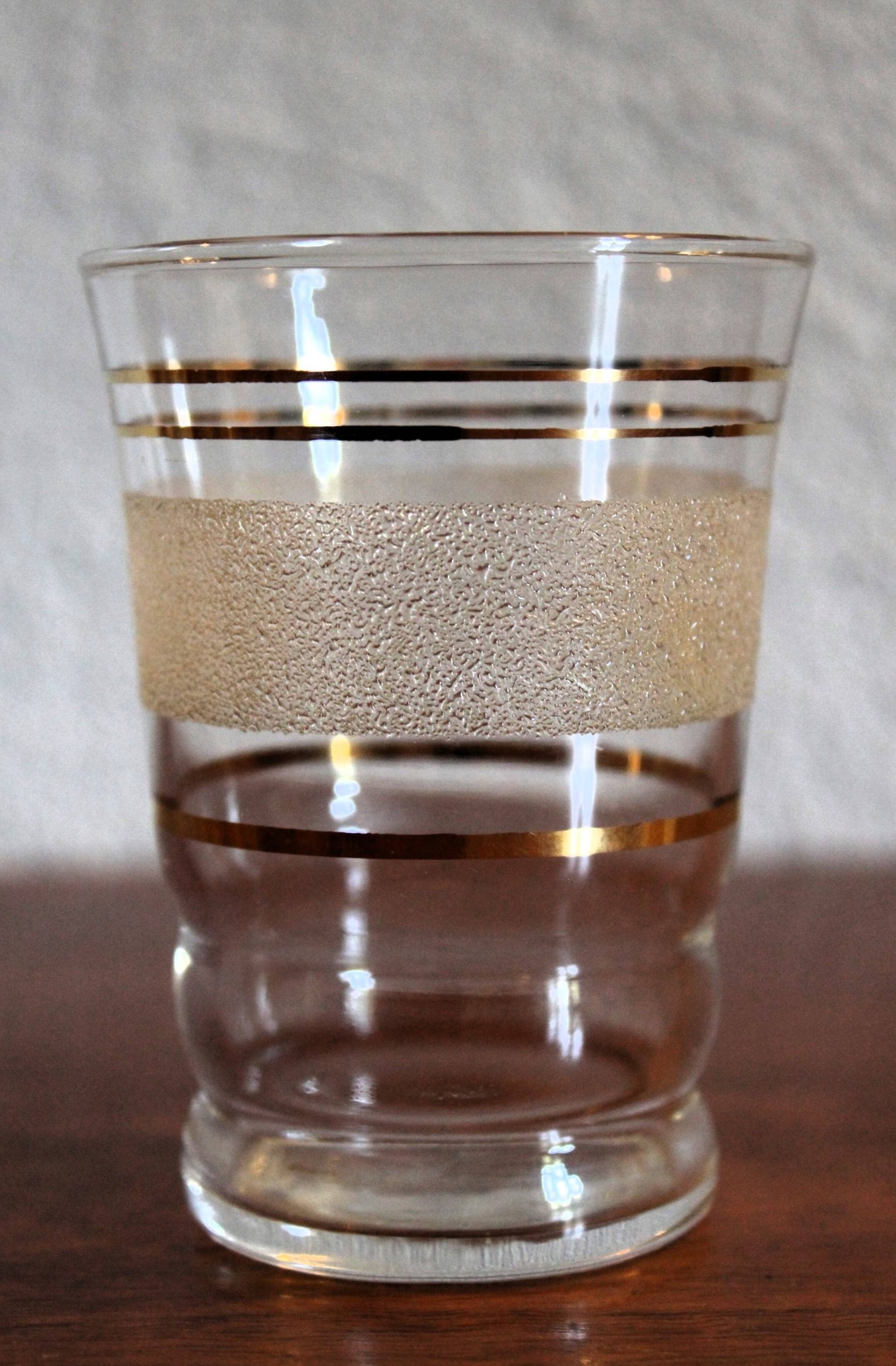 Set of 12 vintage 1950s granita glasses and pitcher