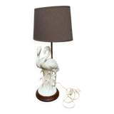 White porcelain flamingo lamp