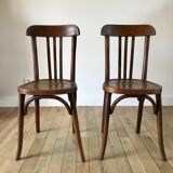 Set of 5 baumann bistro chairs in bent wood stamped xxth