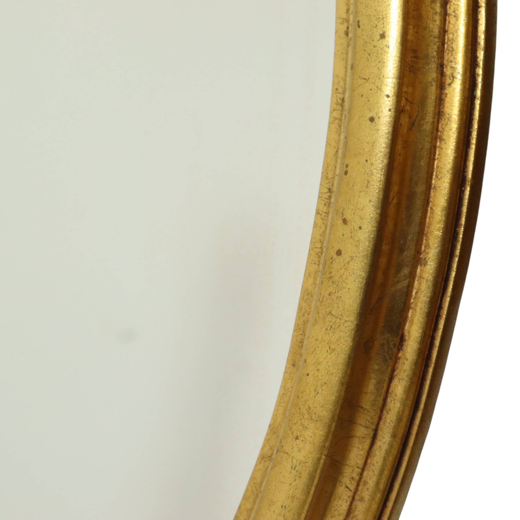 Pair of Oval Gold-Leaf Mirrors, France, 20th Century