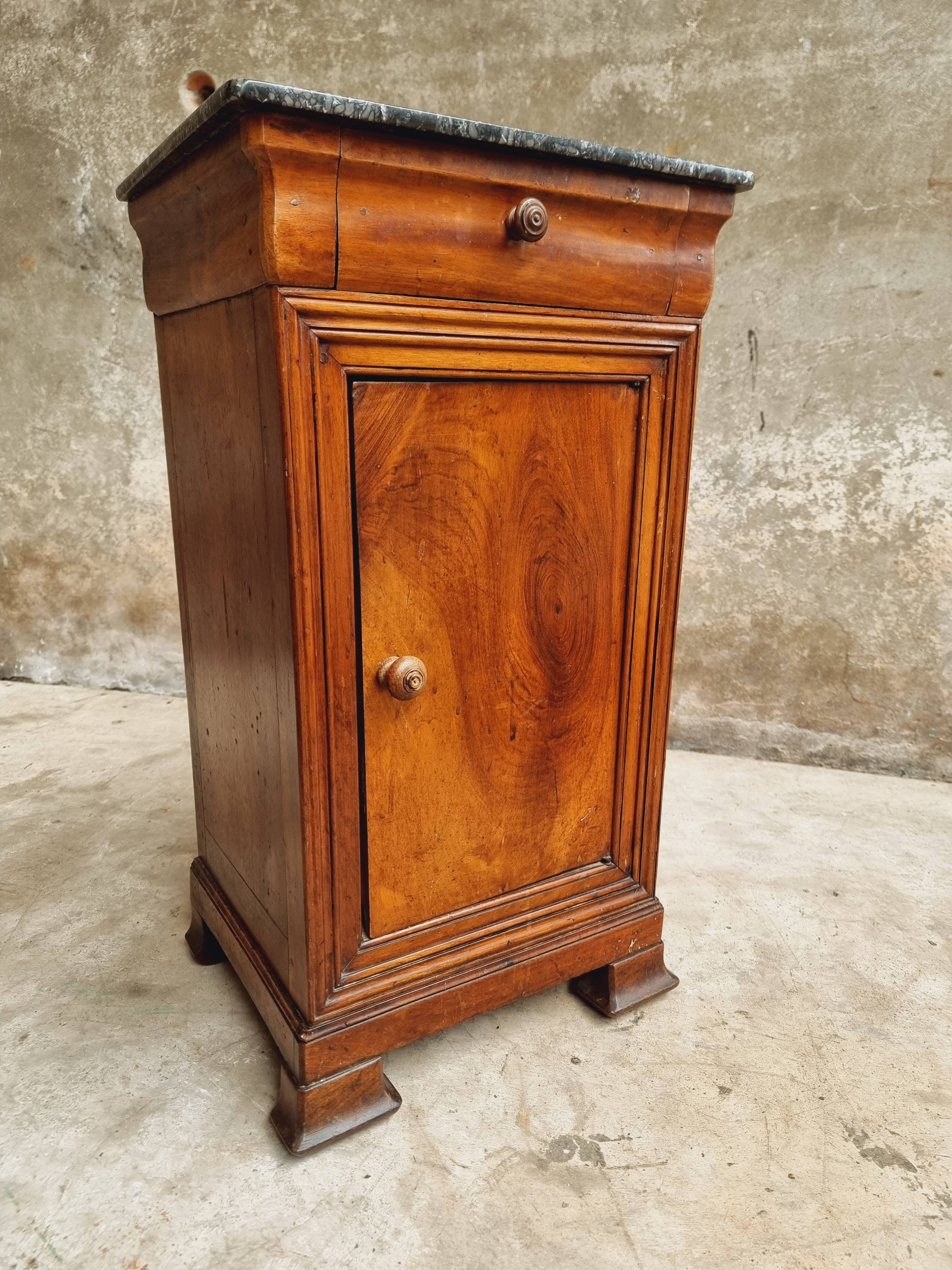 Antique small cabinet French hall cupboard walnut