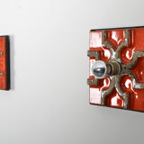 Set of 2 Fat Lava  wall sconces, 1970s