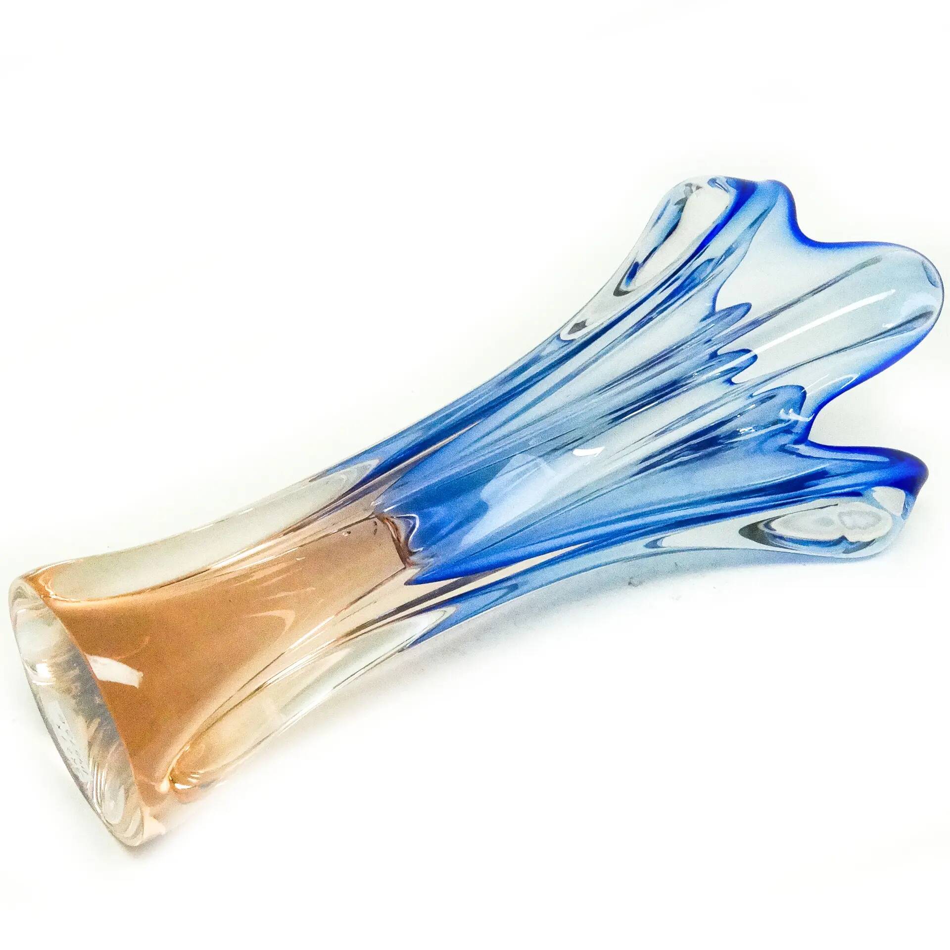 Vase, mid-century modern, glass, designed by J. Hospodka, Czechoslovakia, 1960s