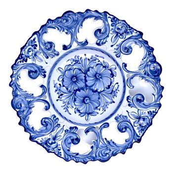 Decorative plate Portuguese ceramic blue and white