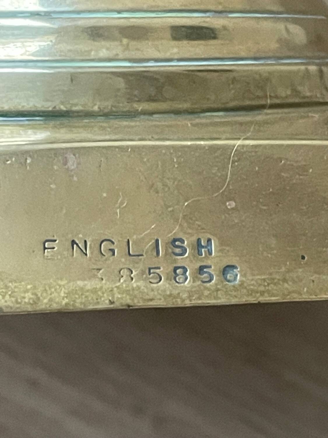 Pair of antique english princess of diamonds brass candlesticks