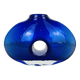Vase lentille verre soufflé bleu