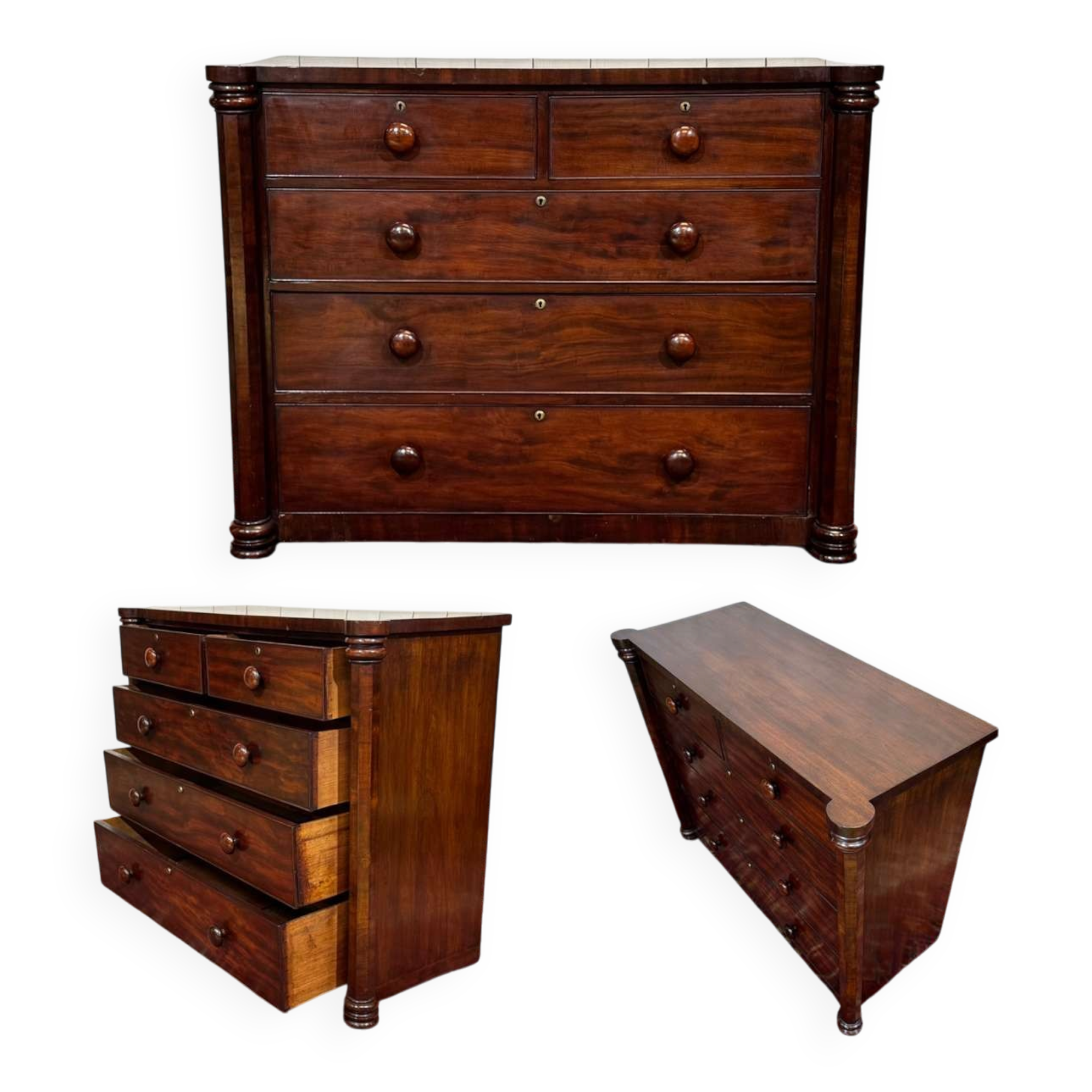 Commode Victorienne 19ème en acajou