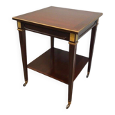 Mahogany and brass table signed Hugnet.