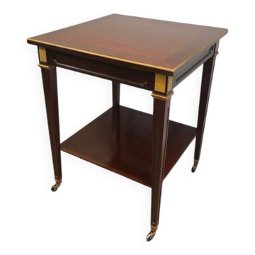 Table en acajou et laiton signée Hugnet