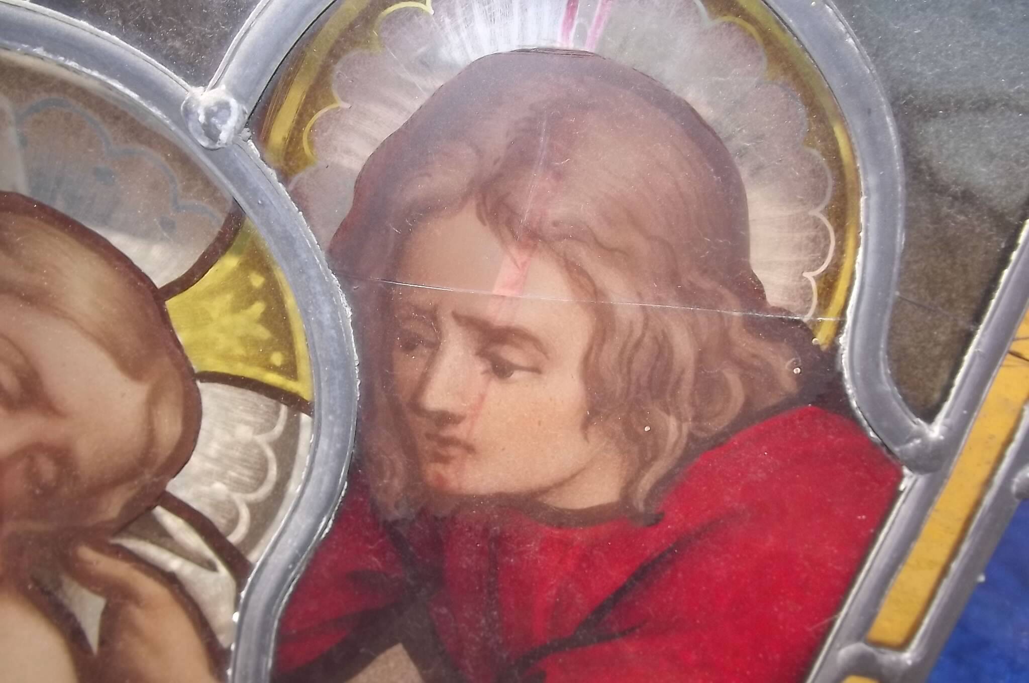 19th century stained glass window “Jesus”